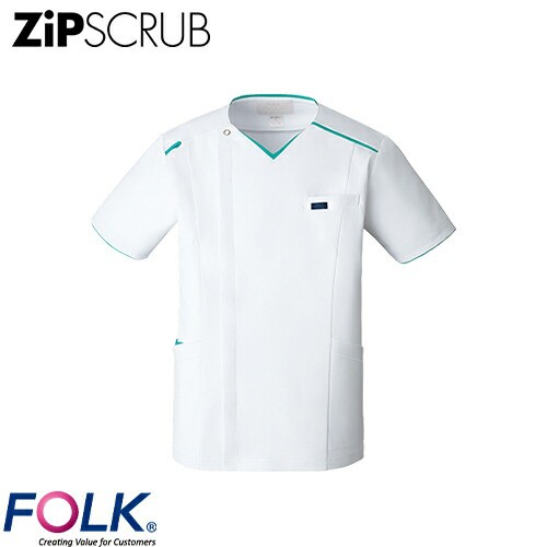 スクラブ 白衣 メンズ 男性用 FOLK フォーク ZiPSCRUB メンズジップスクラブ 7067SC-1 医療 制服 ユニフォーム 医者 医師 看護師 ナース 病院 おしゃれ かっこいいの通販は