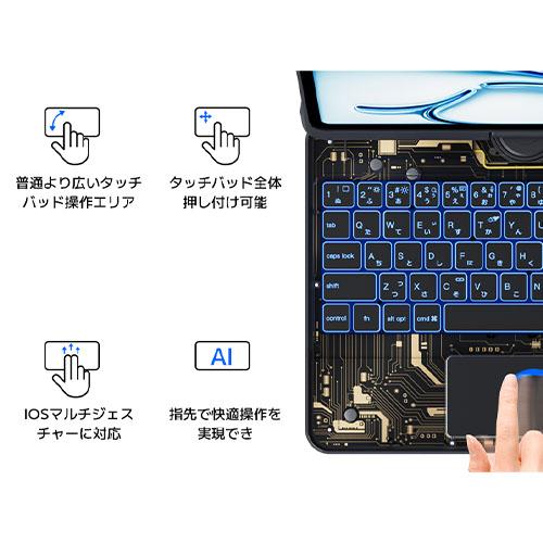 iPad用キーボード 外付け 薄型 フルカバー 静音 日本語配列 Bluetooth接続 ゲーミング 12.9インチ Pro13インチ 長時間駆動 タッチパッド USB Type-C給電 省電力 電子機器 G.B.Z 出張 テレワーク カフェ 外作業 リモ_5
