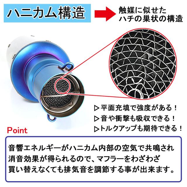 インナーサイレンサー 60mm 消音 触媒型 ステンレス バッフル 差込用