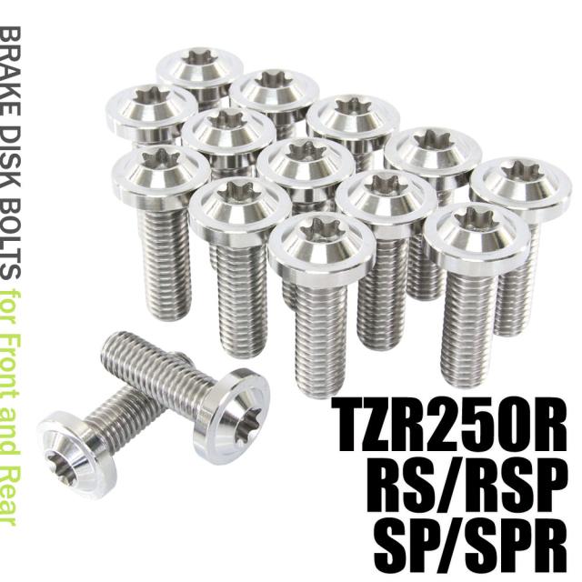チタンボルト ヤマハ TZR250R RS RSP SP SPR 3XV専用 ブレーキディスクボルト 前後セット フロント リア 15本セット M8×25 P1.25 シルバー カスタム