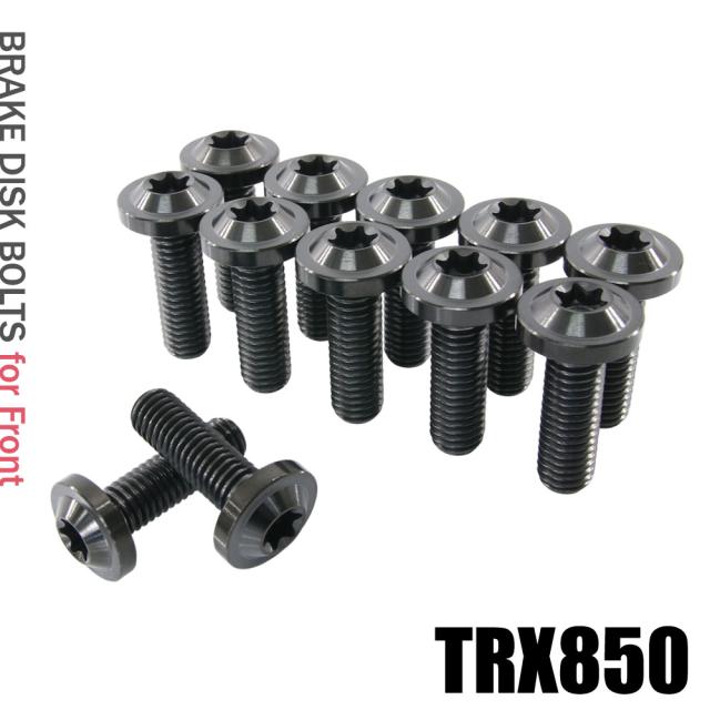 チタンボルト ヤマハ TRX850専用 ブレーキディスクボルト フロント用 12本セット M8×25 P1.25 ブラック 軽量化 カスタム ネジの通販は 6,224円