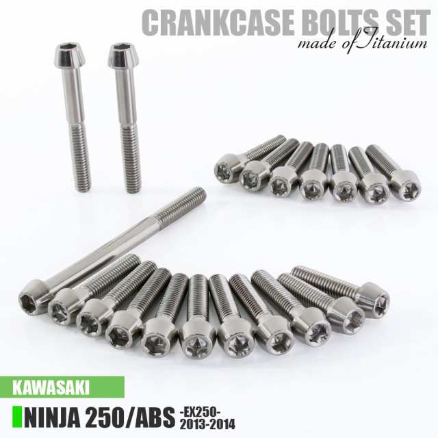 チタンボルト カワサキ Ninja250/ABS専用 ニンジャ250 EX250 2013-2014 クランクケース エンジンカバー ボルト セット 20本 シルバー ネジの通販は 5,896円