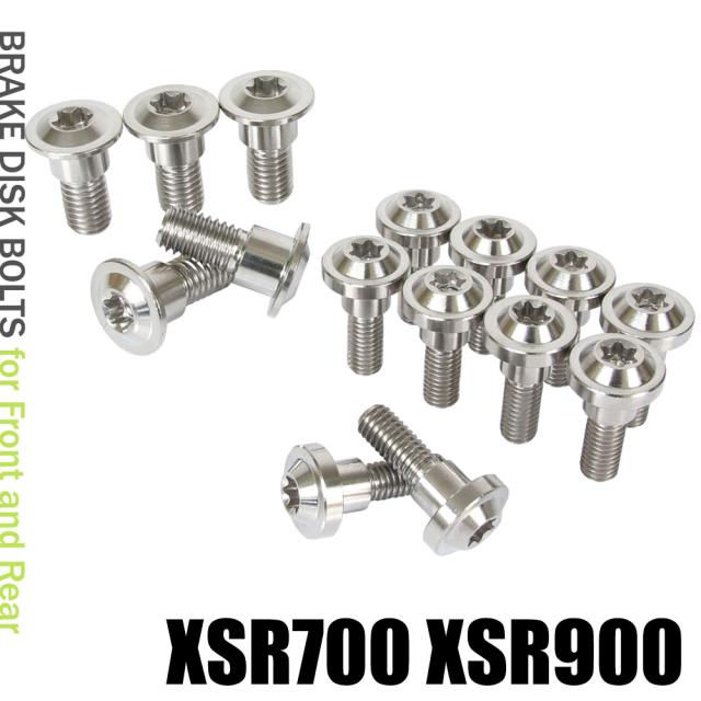 チタンボルト ヤマハ XSR700 XSR900専用 ブレーキディスクボルト 前後セット フロント リア 15本セット M6×20 P1.00 M8×20 P1.25 シルバー カスタムの通販は 6,239円