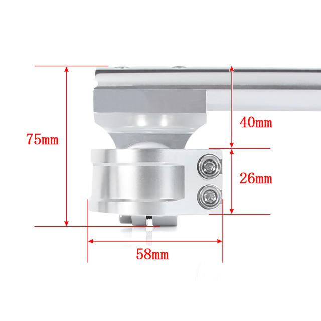 汎用 43Φ 43mm 43パイ セパレートハンドル/セパハン キット シルバー銀 角度調整可能 HIGHタイプ ハンドル カスタム パーツ CBR600F PC35 VFR750R RC30 VFR800 CBR1000F X-11