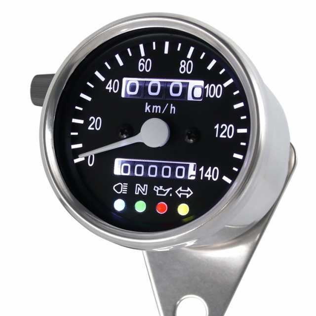 バイク用 機械式 LED ミニ スピードメーター 140km/h 60mm