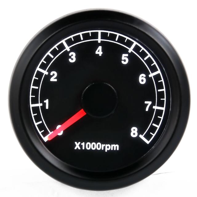 バイク用 48mm 電気式 タコメーター LED x1000rpm 汎用 ブラック