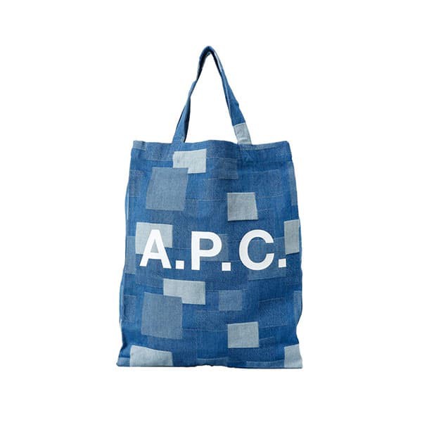 アーペーセー レディース&メンズ トートバッグ 手提げかばん 手提げバッグ/APC TOTE LOU MINI ANSES パッチワーク ロゴプリント 縦長 ト