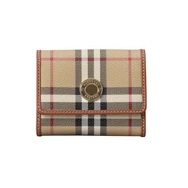 バーバリー レディース 三つ折り財布 ミニ財布/BURBERRY LS LANCASTER DFC チェック柄 三つ折り財布 ミニ財布 ベージュ系 送料無料/込 誕