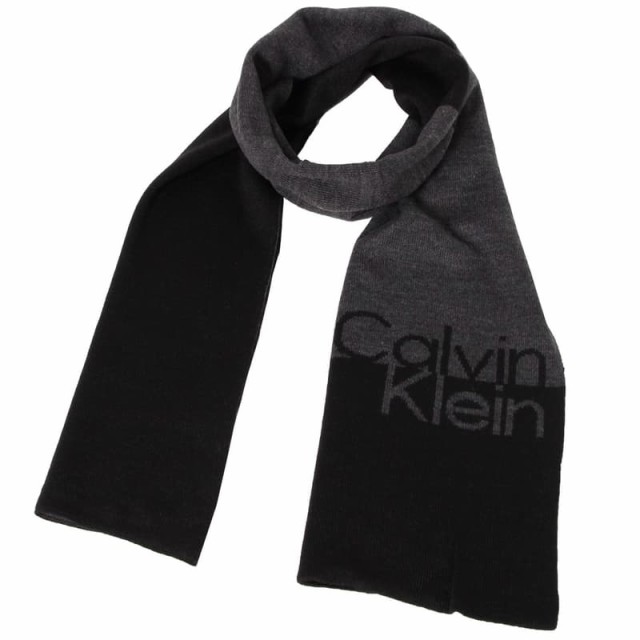 カルバンクライン メンズ マフラー/Calvin Klein ロゴ マフラー BLACK 送料無料/込 誕生日プレゼント