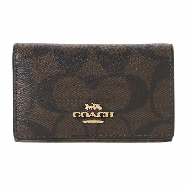 コーチ レディース キーケース/COACH モノグラム柄 レザー 5連 キーケース ダークブラウン/ブラック 送料無料/込 誕生日プレゼント