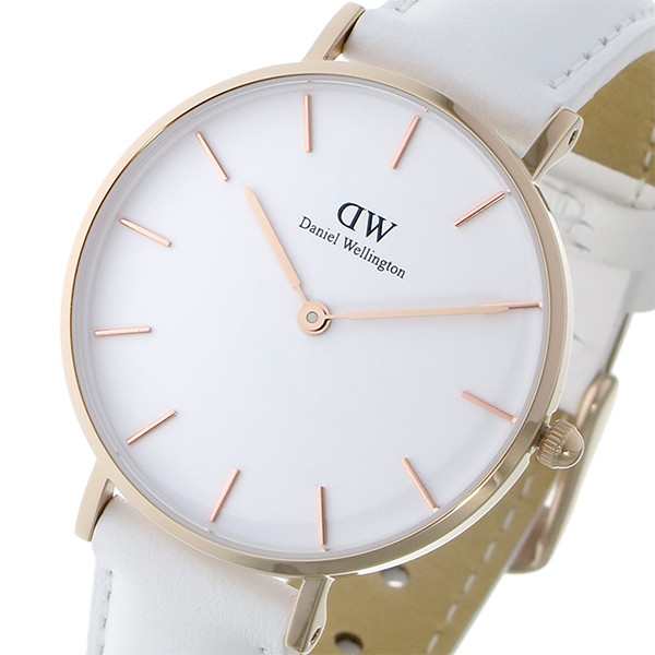 [即日発送]ダニエルウェリントン レディース 腕時計/Daniel Wellington PETITE クオーツ レザーベルト アナログ 腕時計 ホワイト ホワイ