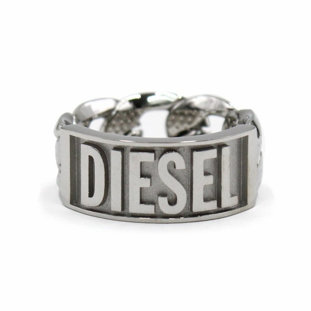 [即日発送]ディーゼル メンズ&レディース リング 指輪21号〜22号 21.5号/DIESEL チェーンモチーフ ロゴタグ リング 指輪 シルバー 送料無