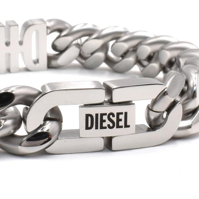 DIESEL シルバー チェーンブレスレット 男女兼用 ディーゼル シルバー チェーン ブレスレット メンズ 父