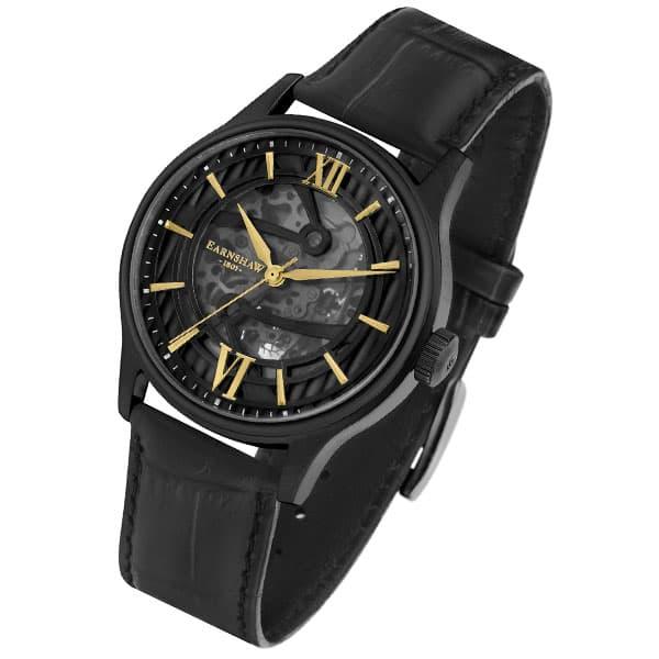 アーンショウ メンズ 腕時計/EARNSHAW 自動巻き アナログ表示 レザー 腕時計 送料無料/込 ホワイトデーの通販は 25,099円