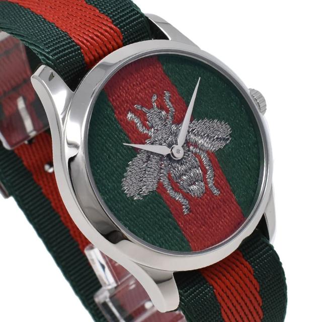 GUCCI アナログ腕時計 グリーンレッド グッチ Gフレーム YA147510 グリーン/レッド レディース 時計
