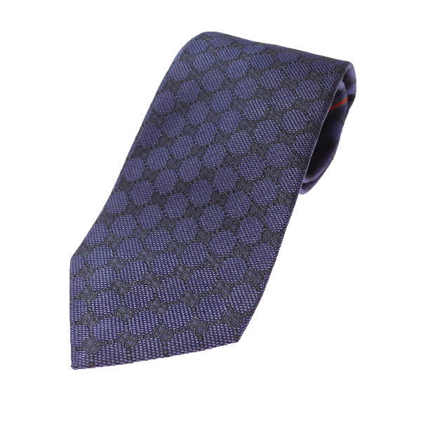 [即日発送]グッチ メンズ ネクタイ/GUCCI モノグラム柄 シルク ネクタイ ネイビー/ブラック 送料無料/込 ホワイトデーの通販は