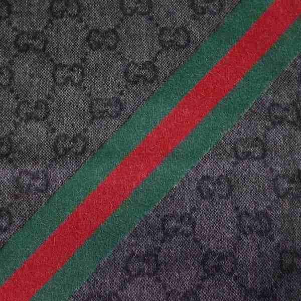 [即日発送]グッチ メンズ&レディース マフラー/GUCCI ウール ロゴモノグラム フリンジ マフラー ブラック グレー 送料無料/込 ホワイトデーの通販は