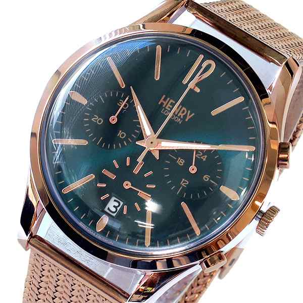 ヘンリーロンドン メンズ&レディース 腕時計/HENRY LONDON ストラトフォード STRATFORD 39mm クロノグラフ 腕時計 グリーン  送料無料/込 ｜au PAY マーケット