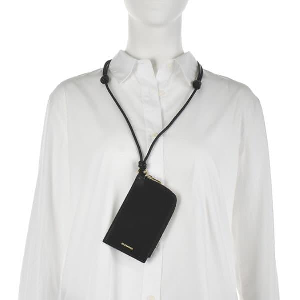 ジルサンダー レディース&メンズ コインケース カードホルダー カードケース/JIL SANDER ENVELOPE NECKLACE レザー ロゴ ストラップ コイの通販は