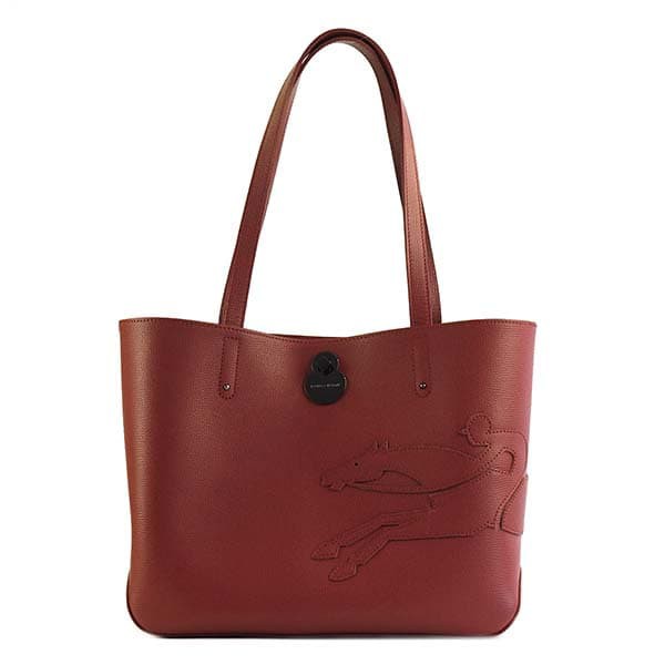 海外最新 トートバッグ LONGCHAMP ロンシャン 1321-875-677 RE(ブラウン系)【レディース】【ギフト】 COGNAC/BURNT  トート 文字プリントロゴ レザー バッグ 1321-875-677