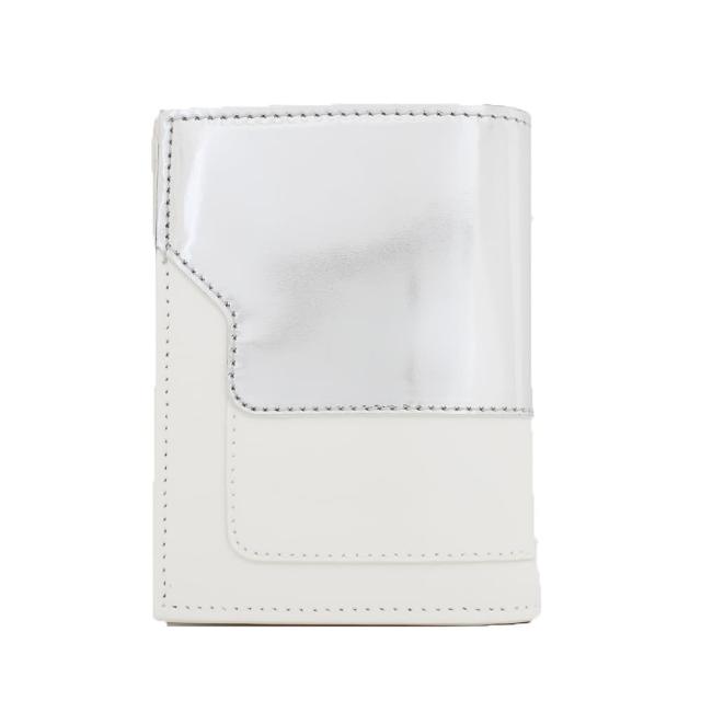 [即日発送]マルニ レディース 二つ折り財布 ミニ財布/MARNI レザー ロゴ シンプル 二つ折り財布 ミニ財布 ホワイト シルバー 送料無料/込 ホワイトデーの通販は