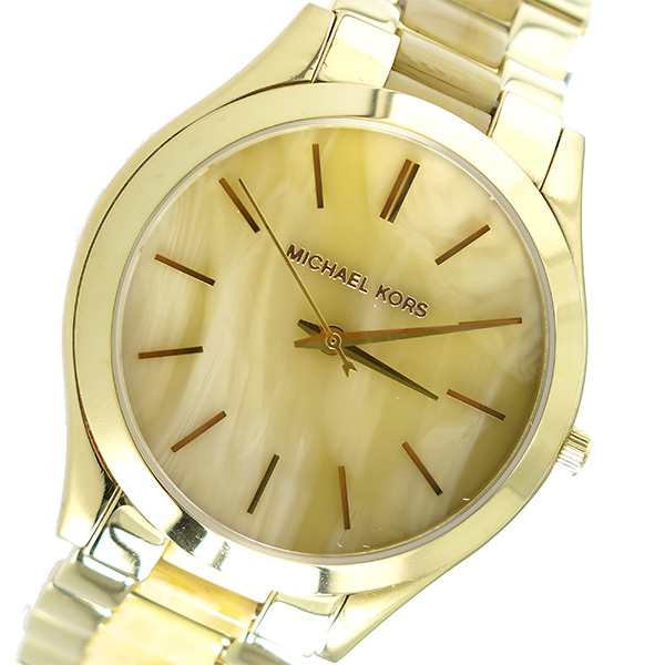 マイケルコース レディース 腕時計/MICHAEL KORS スリム ランウェイ SlimRunway 腕時計 ホーンベージュ 送料無料/込 ホワイトデーの通販は