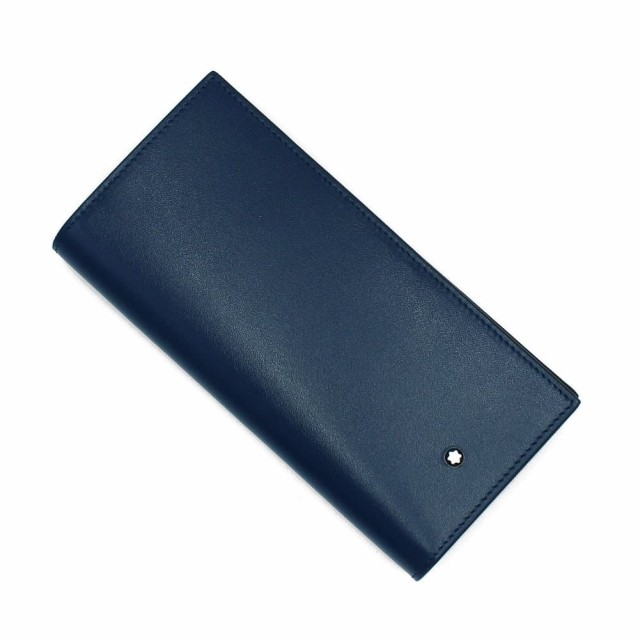 [即日発送]モンブラン メンズ&レディース 長財布 ロングウォレット/MONTBLANC レザー 小銭入れなし シンプル 長財布 ロングウォレット インクブルー 送料無料/込 卒業祝入学祝プレゼント