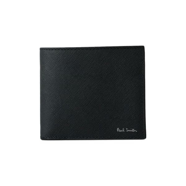 ポールスミス メンズ 二つ折り財布 ミニ財布/Paul Smith MEN WALLET BILLFOLD COIN レザー シンプル 気球 二つ折り財布 ミニ財布 ブラッ