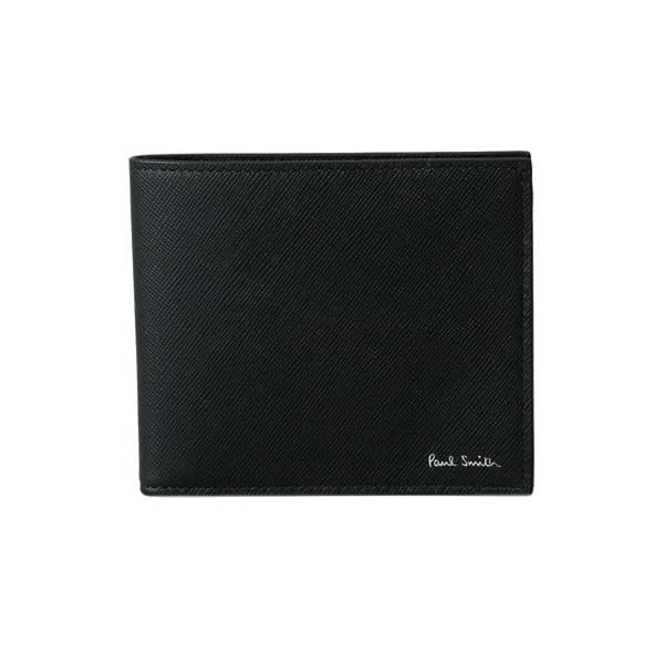 ポールスミス メンズ 二つ折り財布 ミニ財布/Paul Smith MEN WALLET BILLFOLD COIN レザー シンプル 車 二つ折り財布 ミニ財布 ブラック