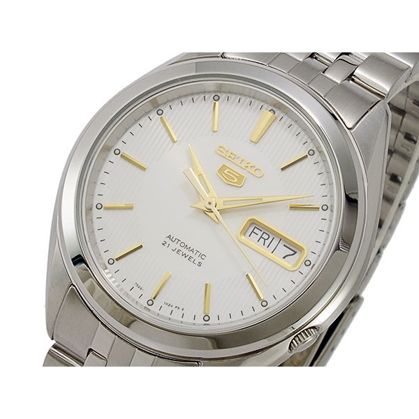 [即日発送]セイコー メンズ 腕時計/SEIKO セイコー5 SEIKO5 自動巻き 腕時計 ホワイト/シルバー 送料無料/込 ホワイトデーの通販は