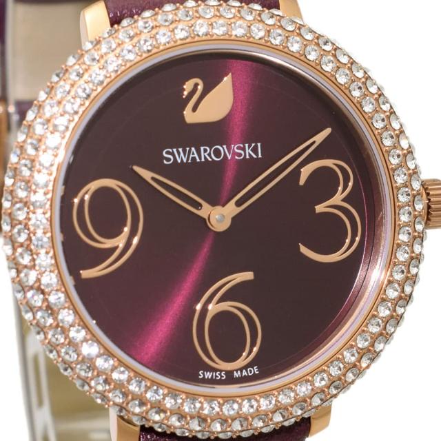 SWAROVSKI CRYSTAL FROST クリスタルフロスト 時計 スワロフスキー 腕時計 フロスト クリスタル クオーツ 紺 - メルカリ