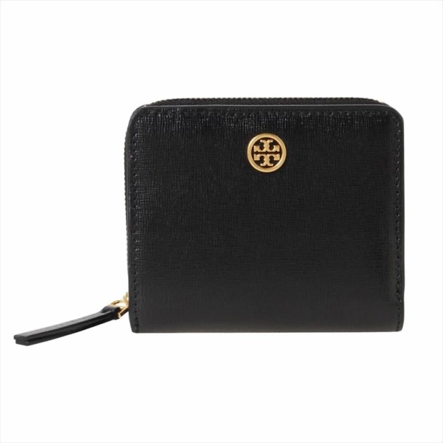 トリーバーチ レディース 二つ折り財布 ミニ財布/TORY BURCH ラウンドファスナー レザー ロゴ 二つ折り財布 ミニ財布 Black 送料無料/込