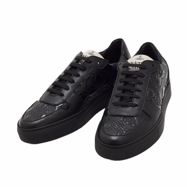 [即日発送]ヴィヴィアンウエストウッド レディース ローカットスニーカー コートスニーカー23cm〜23.5cm/VIVIENNE WESTWOOD CLASSIC TRAINER LOW TOP レザー ロゴ刺繍 シンプル ローカットスニーカー コートスニーカー BLACK 送料無料/込 卒業祝入学祝プレゼント