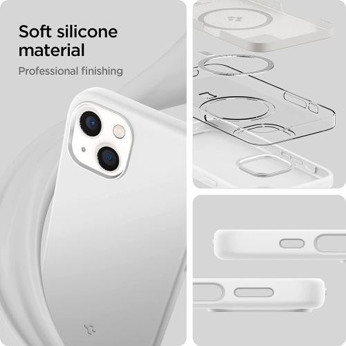 Spigen iPhone13 用 ケース Magsafe対応 マグネット搭載 シリコーンケース 4重構造 指紋防止 擦・・・