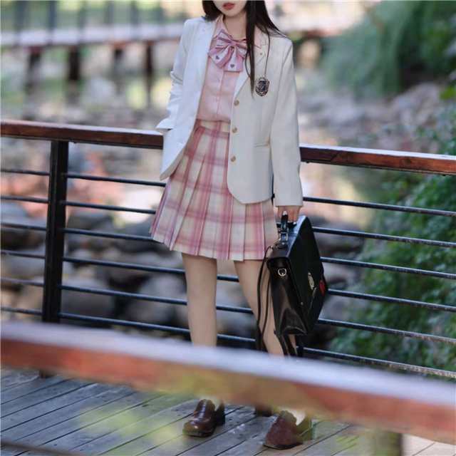 制服スカート チェック柄 ミニスカートパープル ピンク XS~2XL韓国