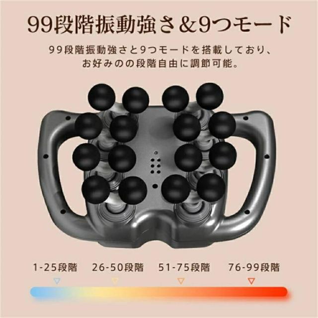 筋膜リリース マッサージガン マッサージ器 軽量 ミニ 筋肉 16個ヘッド 肩こり 99段階強さ調節 筋膜リリース ガンマッサージガン 赤色LED機能 全身ケア 健康器具_7