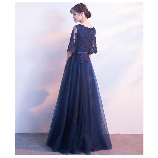 ロングドレス 演奏会 パーティードレス 結婚式 ドレス 袖あり ウェディングドレス 花嫁 パーティドレス ロング丈 二次会 お呼ばれ ピアノ 発表会 jb17130_4