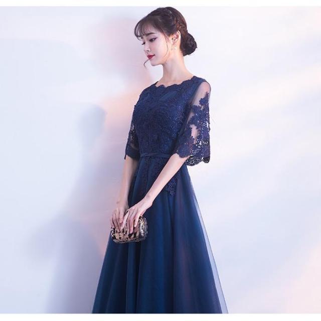 ロングドレス 演奏会 パーティードレス 結婚式 ドレス 袖あり ウェディングドレス 花嫁 パーティドレス ロング丈 二次会 お呼ばれ ピアノ 発表会 jb17130_6