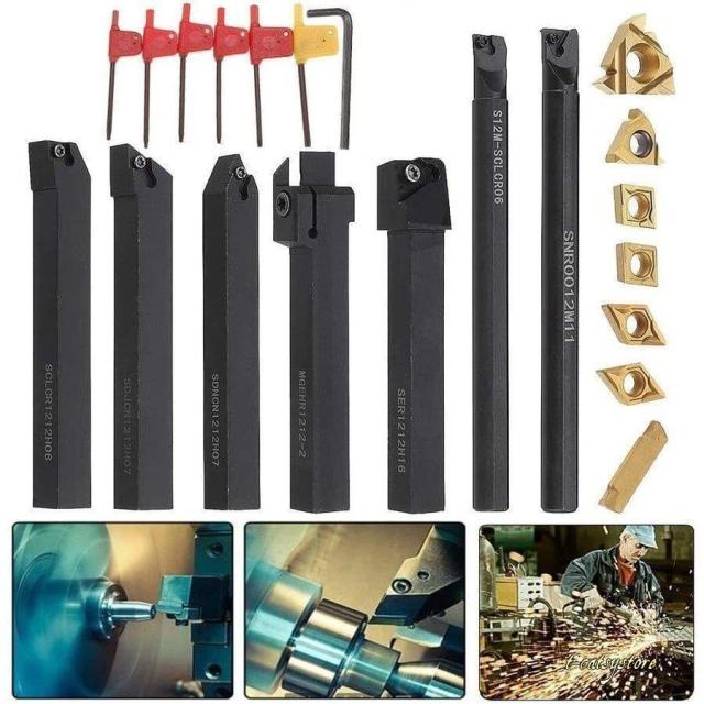 21点セット 旋盤 バイト 10mm 卓上旋盤 バイト 切削バイト 旋削チップ 高硬度フライス 硬旋盤用ツール 小型 旋削工具 旋盤工具 耐摩耗性