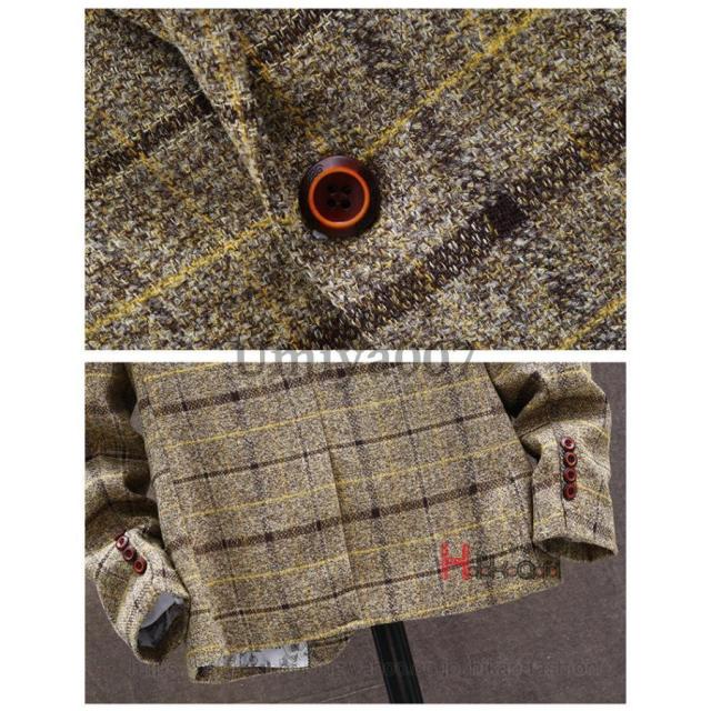 テーラード メンズ ジャケット ブレザー チェック柄 ビジネスジャケット 紳士服 カジュアルスーツ スタイリッシュ 父の日 プレゼント_14