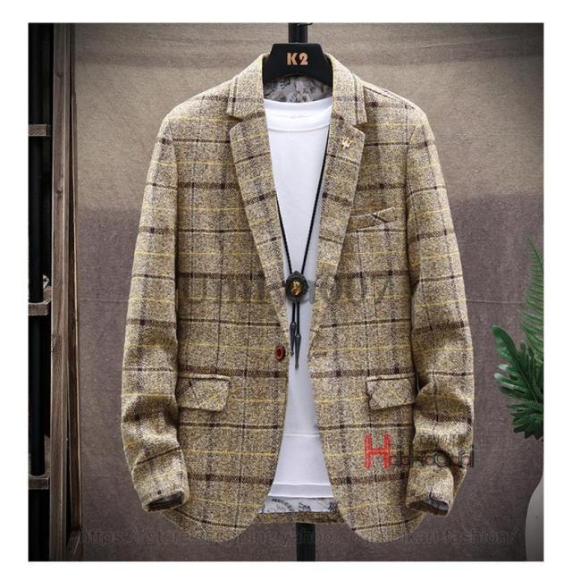 テーラード メンズ ジャケット ブレザー チェック柄 ビジネスジャケット 紳士服 カジュアルスーツ スタイリッシュ 父の日 プレゼント_8