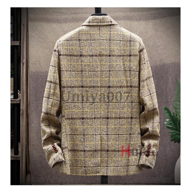 テーラード メンズ ジャケット ブレザー チェック柄 ビジネスジャケット 紳士服 カジュアルスーツ スタイリッシュ 父の日 プレゼント_9