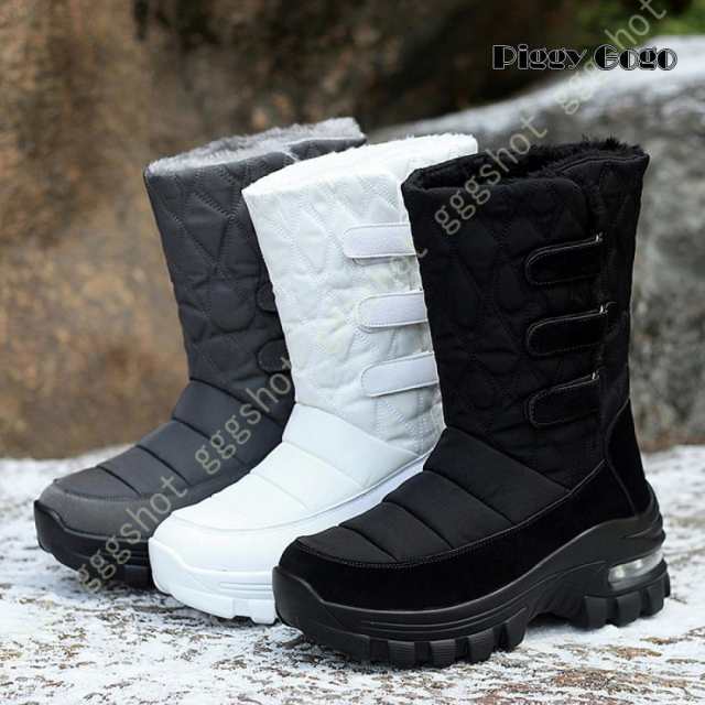 レディース スノーブーツ ミドル丈 スノーシューズ 防水ブーツ 裏ボア 長靴 ウインターブーツ 防寒ブーツ 雪靴 撥水 防水 おしゃれ 防滑