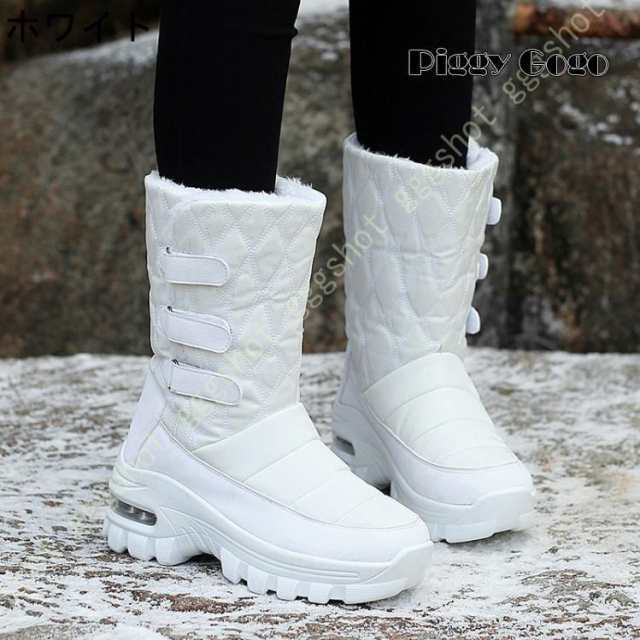 レディース スノーブーツ ミドル丈 スノーシューズ 防水ブーツ 裏ボア 長靴 ウインターブーツ 防寒ブーツ 雪靴 撥水 防水 おしゃれ 防滑_1