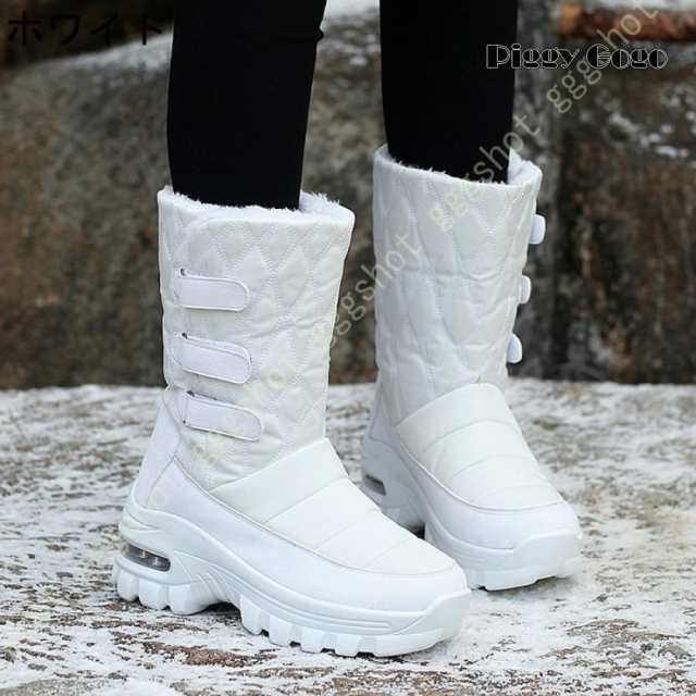 レディース スノーブーツ ミドル丈 スノーシューズ 防水ブーツ 裏ボア 長靴 ウインターブーツ 防寒ブーツ 雪靴 撥水 防水 おしゃれ 防滑_4