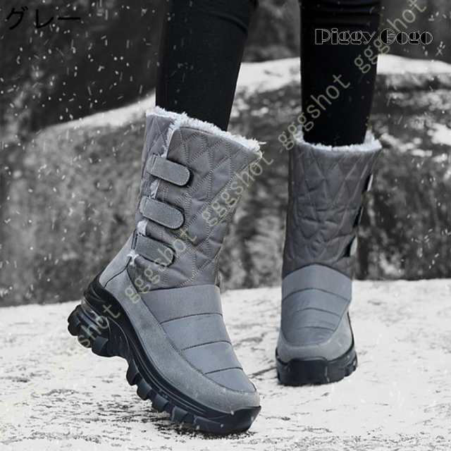 レディース スノーブーツ ミドル丈 スノーシューズ 防水ブーツ 裏ボア 長靴 ウインターブーツ 防寒ブーツ 雪靴 撥水 防水 おしゃれ 防滑_6