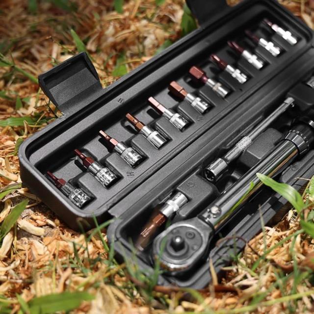 自転車 トルクレンチセット 差込角1/4インチ(6.35mm) 2-24N.m 72歯 両回転対応 トルク精度 ±3% 100mm延長ロッド 六角2.5/3/4/5/6/8/10mm ヘックスローブT20/T25_6