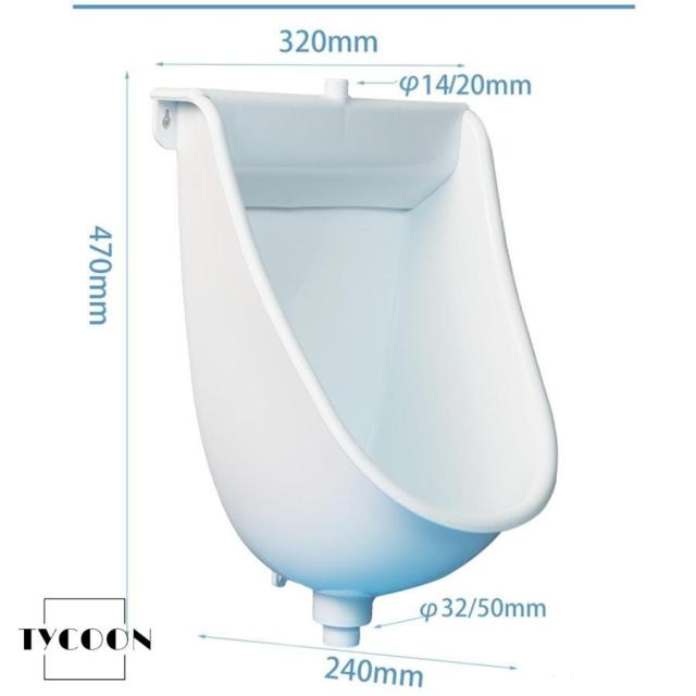 男性用壁に取り付けられたプラスチック小便器尿ダイバーター、ポータブル高効率洗浄小便器（排水管付き），シンプルキッズ無水小便器浴室トイレ小便器，屋外建設_2