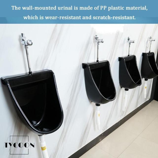 男性用壁に取り付けられたプラスチック小便器尿ダイバーター、ポータブル高効率洗浄小便器（排水管付き），シンプルキッズ無水小便器浴室トイレ小便器，屋外建設_3