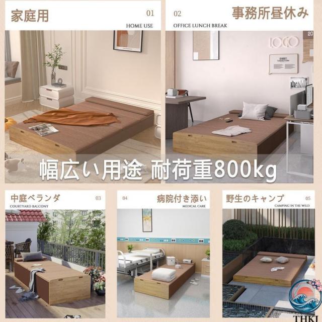 ペーパーベッド シングル/ダブル 伸縮式 折畳み アコーディオン 段ボールベッド マットレス付き 紙製ベッド 簡易ベッド 隙間収納 シンプル 北欧 省スペース_3